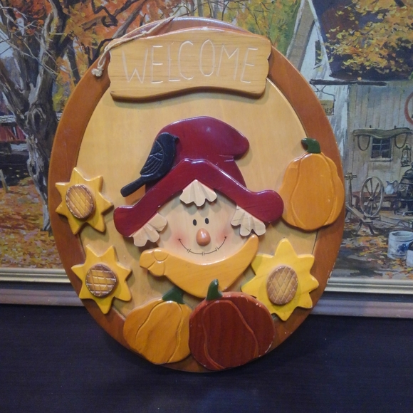 🌻 🎃 Welcome Sign 🔥 Vintage Hanging Wooden Art 🏠 Home Decor Fall 💎 Autumn 🍁 - Picture 9 of 9